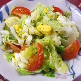 キャベツカリフラワー卵のマヨ青海苔サラダ